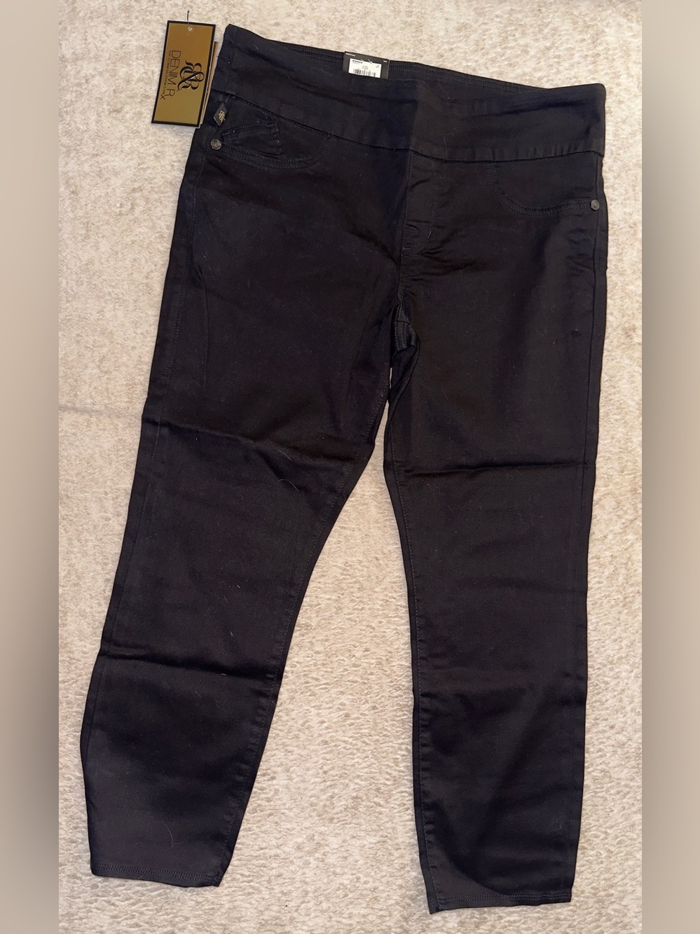 Rock & Republic DenimRx Women’s Size 16 Black Pull-On Crop Jeans NWT